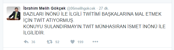 BAŞKAN GÖKÇEK’TEN, TWITTER UYARISI