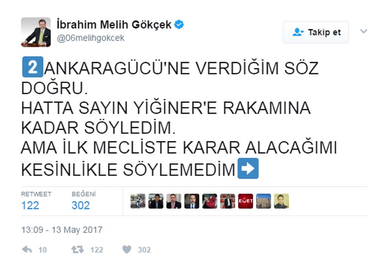 BAŞKAN GÖKÇEK’TEN ANKARAGÜCÜ’NE YARDIM AÇIKLAMASI