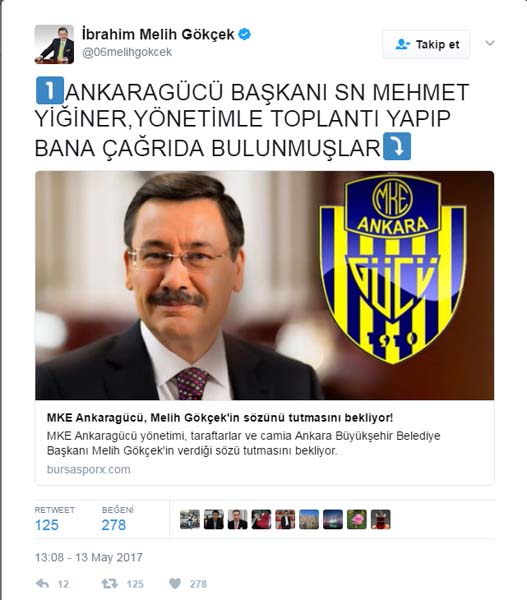 BAŞKAN GÖKÇEK’TEN ANKARAGÜCÜ’NE YARDIM AÇIKLAMASI