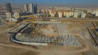 BAŞKAN GÖKÇEK, ERYAMAN STADI İNŞAATINI DENETLEDİ