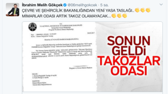 "MİMARLAR ODASI, ARTIK TAKOZ OLAMAYACAK"