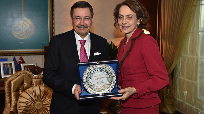 BAŞKAN GÖKÇEK, BÜYÜKELÇİLERİ KABUL ETTİ