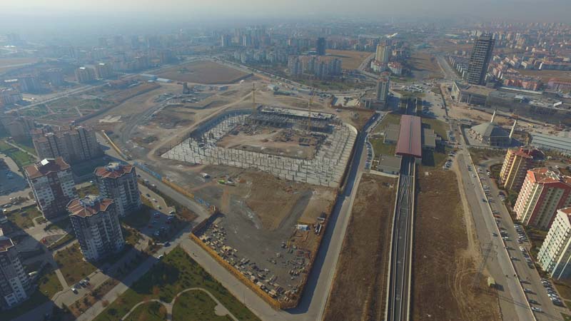 BAŞKAN GÖKÇEK, ERYAMAN STADI İNŞAATINI DENETLEDİ