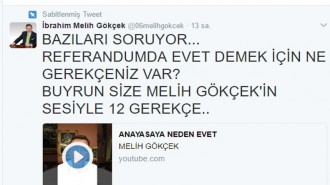BAŞKAN GÖKÇEK'TEN, REFERANDUMDA "EVET" İÇİN 12 GEREKÇE