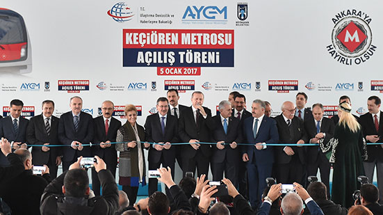 KEÇİÖREN METROSU TÖRENLE AÇILDI