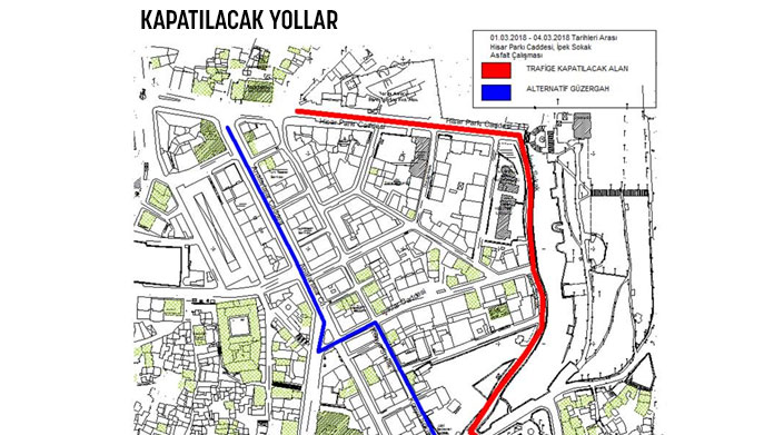 DUYURU:KAPATILACAK YOLLAR
