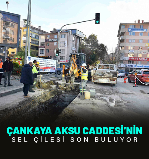 Çankaya Aksu Caddesi'nin Sel Çilesi Son Buluyor