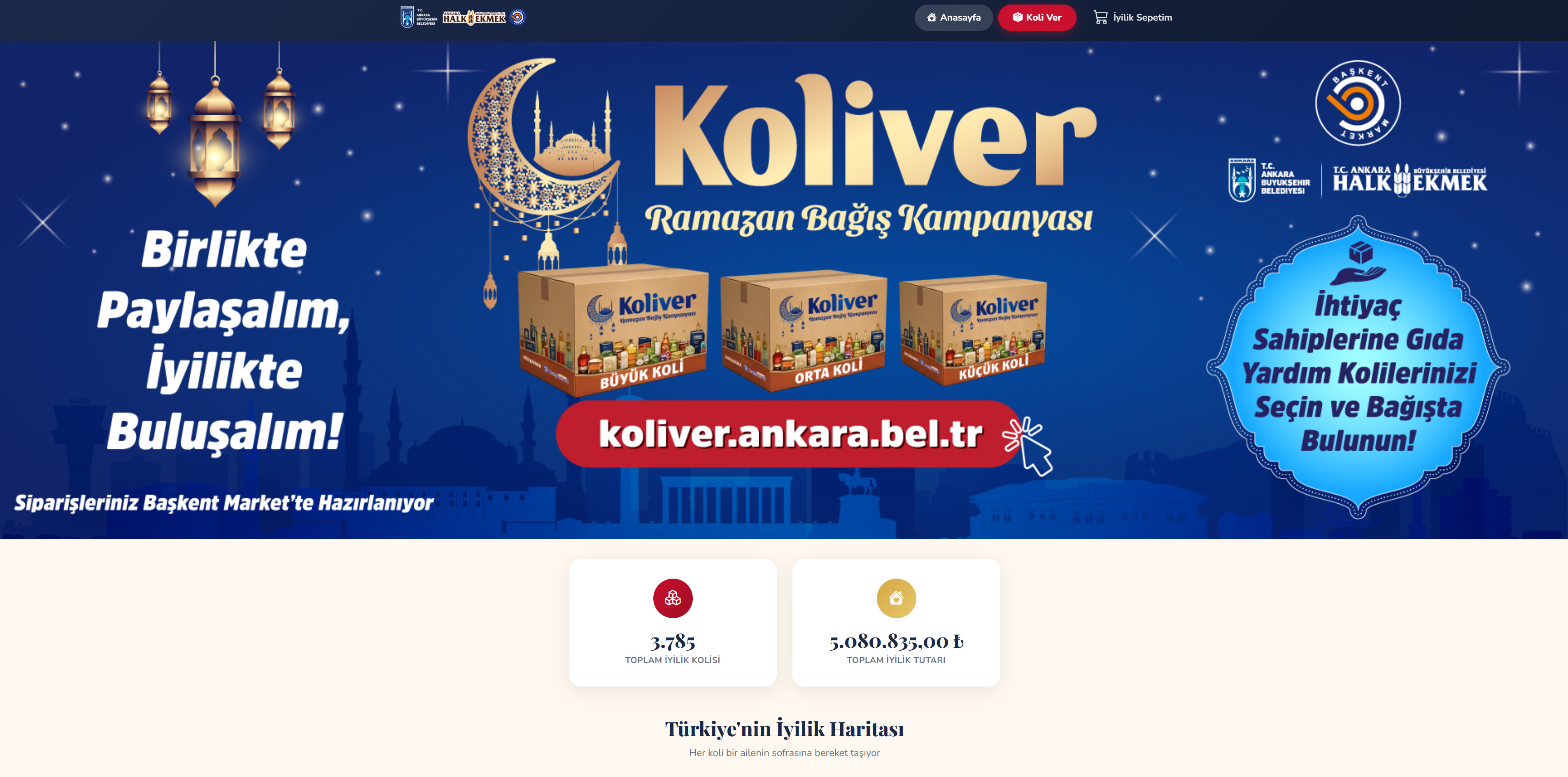 ANKARA’DA RAMAZAN DAYANIŞMASI BÜYÜYOR:  9 MİLYON TL’Yİ AŞAN DESTEK İHTİYAÇ SAHİPLERİNE ULAŞTI
