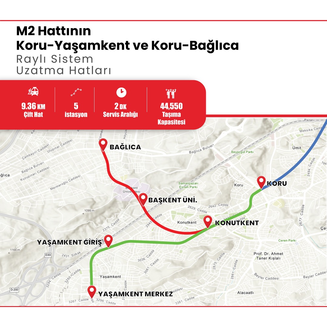 KORU-YAŞAMKENT VE KORU-BAĞLICA METROSUNDA GERİ SAYIM BAŞLADI